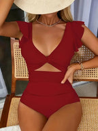 👗Sexy Ruffled One-piece Swimsuit