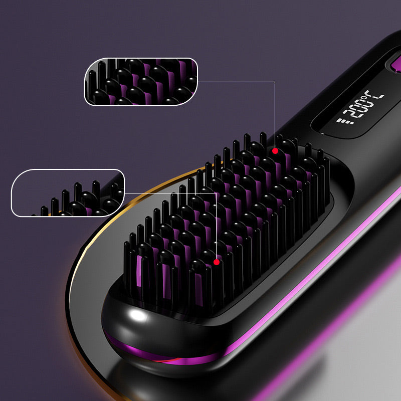 🎁Wireless Ceramic Heating Hair Straightening Comb