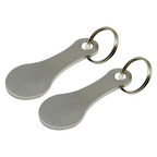2 Pieces Stainless Steel Shopping Trolley Token Keyrings