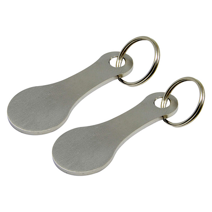2 Pieces Stainless Steel Shopping Trolley Token Keyrings