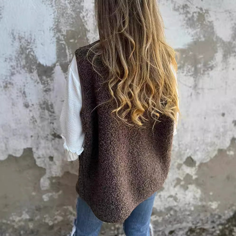 🔥Women's Fall Button Down Short Warm Vest