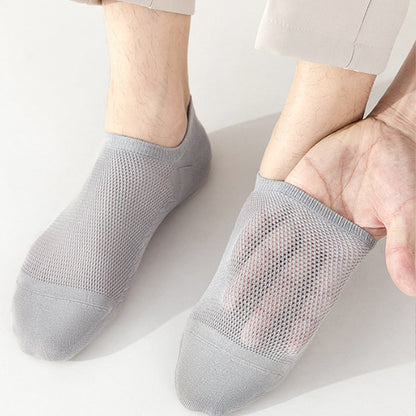 Men's Solid Color Mesh Breathable Socks