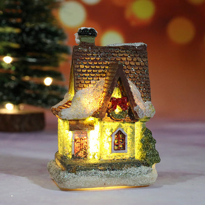 Miniature LED Lighted Christmas Village House