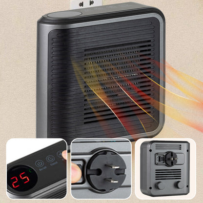 800W Wall Outlet Space Heater - Adjustable Thermostat with 4 Timer Settings & Overheat Protection for Office/Bedroom 🕒🌡️