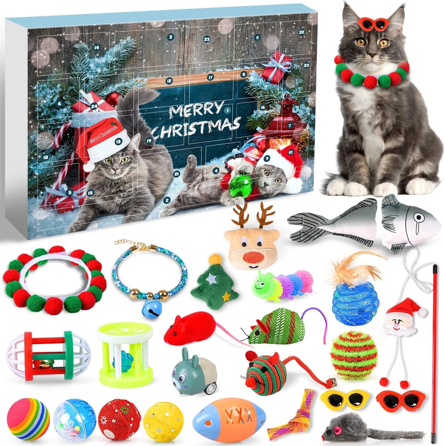 🎄🎁Christmas Countdown Cat & Dog Toys Advent Calendar🐾🥳