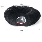 2-in-1 Foldable Indoor Soft Round Cat Tunnel Bed