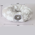 2-in-1 Foldable Indoor Soft Round Cat Tunnel Bed