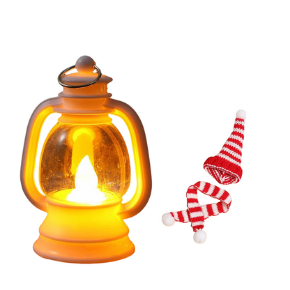 Mini Snowman Lantern with Hats and Scarves