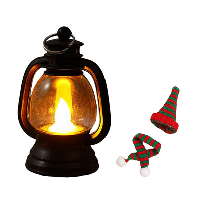 Mini Snowman Lantern with Hats and Scarves