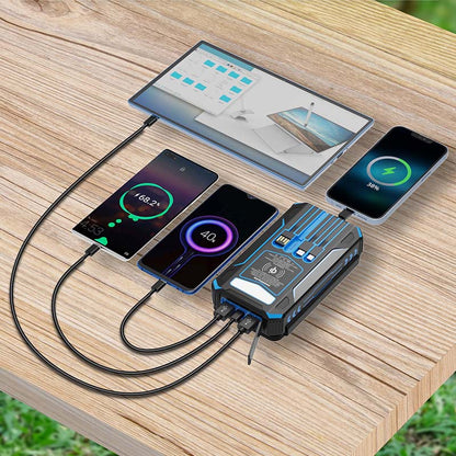 🔥20000mAh Solar Power Bank with Foldable Panels, Wireless Charging & LED Flashlight