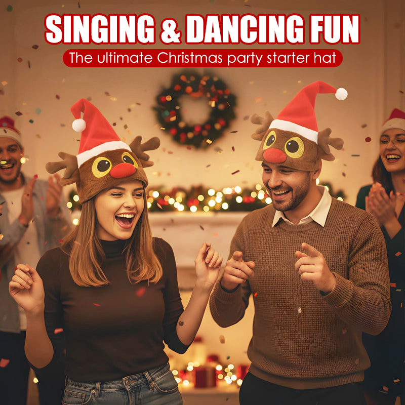 Interactive Plush Christmas Character Hat
