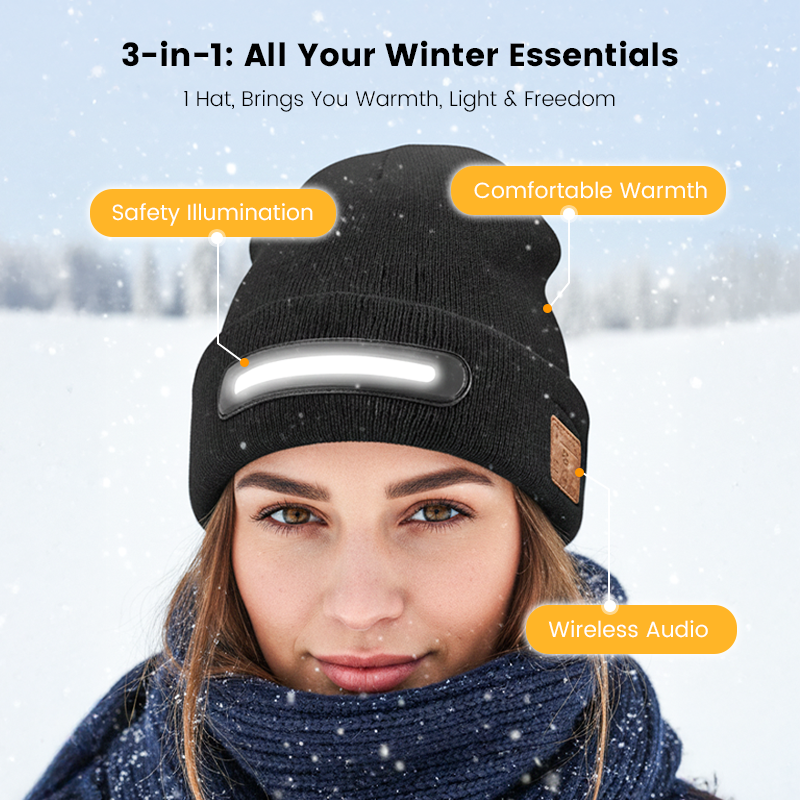 🔥Rechargeable Bluetooth Beanie Hat with Light
