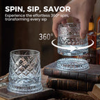 🥃  360° Rotating Whiskey Glass – Aerate & Relieve Stress ✨