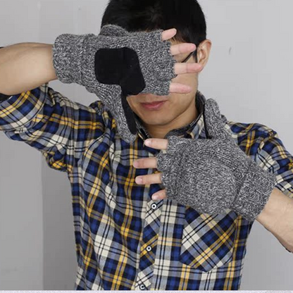 🧤 Flip-Top Fingerless Mittens | Unisex Warm Gloves ❄️ for Touchscreen, Office & Cycling - Keep Hands Toasty All Winter! 🔥