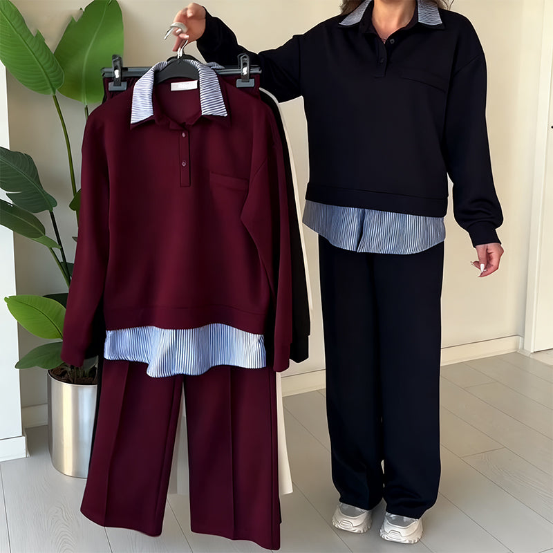 Women's Casual Long-Sleeve Top and Pants 2-Piece Set🔥