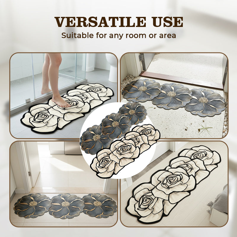Flower Pattern Quick-Dry Bathroom Mat