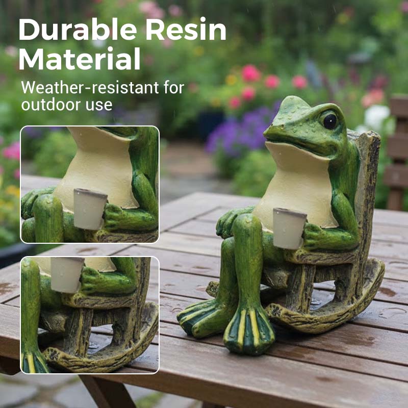🐸Solar Frog Rocking Chair Ornament