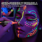 8-Color UV Glow Face & Body Paint Markers