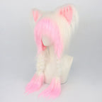 Plush Cat Ear Winter Hat with Braided Pigtails