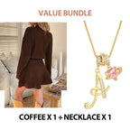 ✨💓Women's Mock Neck Knit A-Line Mini Dress