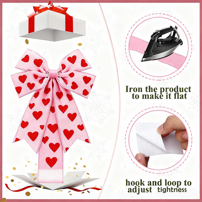 Self-adhesive Backing, Large 3D Bow ❤️ Elegant heart-shaped ribbon | Tear and stick easily ✨ A must-have for holiday decorations