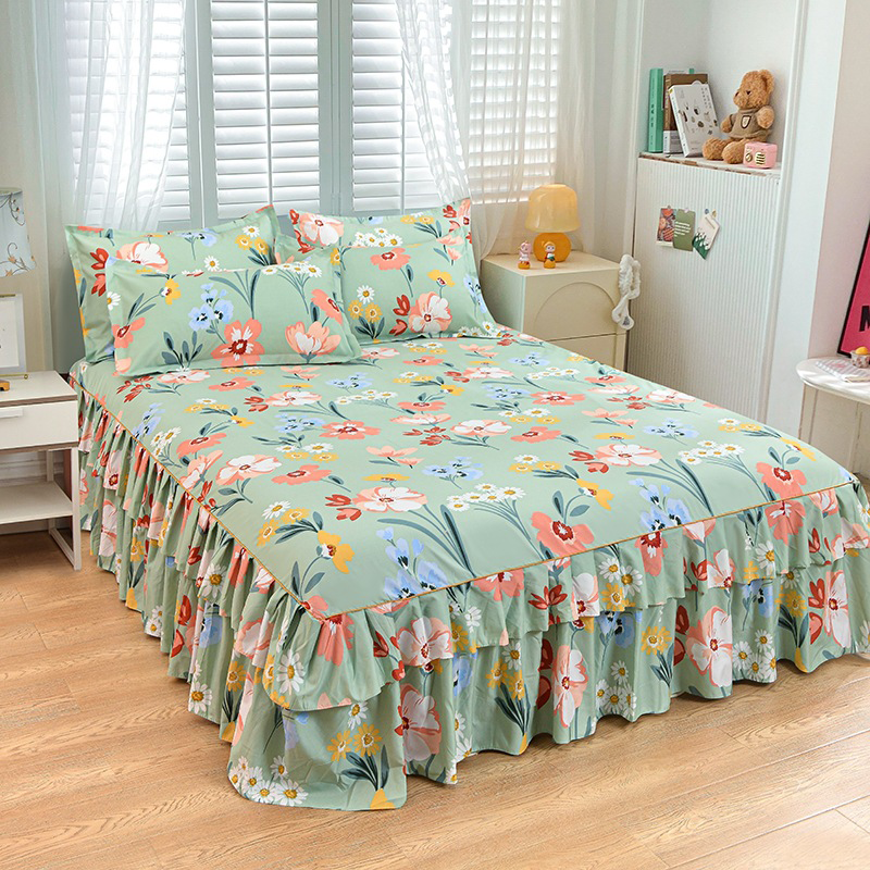 🛏️ 3-Piece Ruffled Bed Skirt Set – Elegant Design, Easy Fit & Complete Coverage 🛌