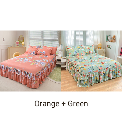 🛏️ 3-Piece Ruffled Bed Skirt Set – Elegant Design, Easy Fit & Complete Coverage 🛌