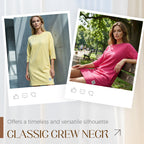 Women's Crew Neck Casual Loose T-Shirt Dress