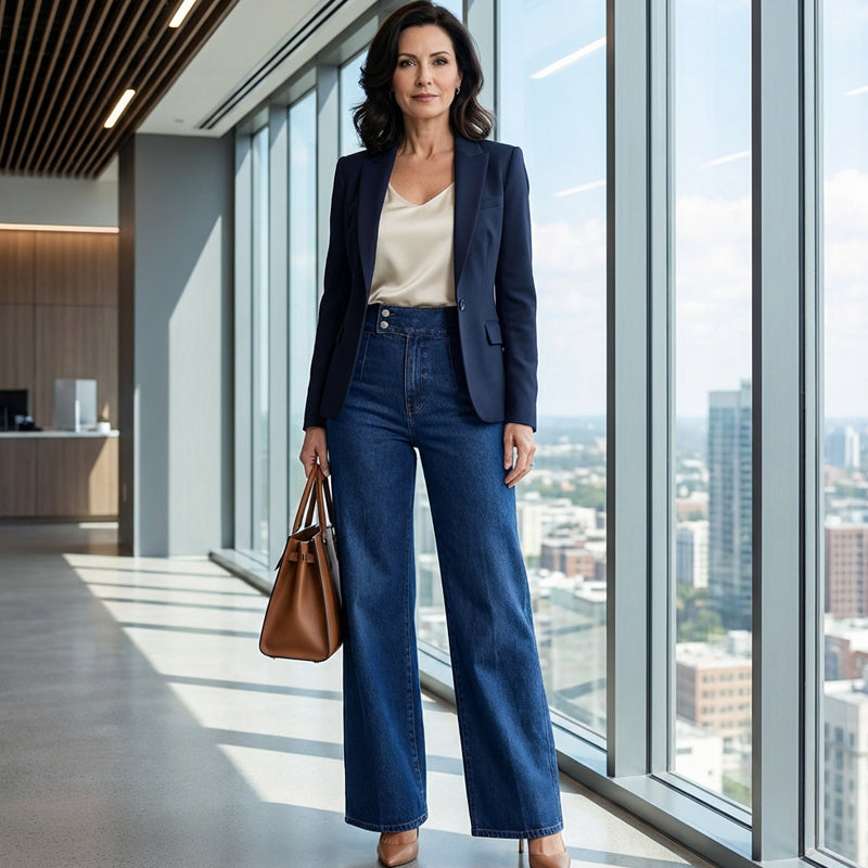 Women's High-Waist Wide-Leg Jeans