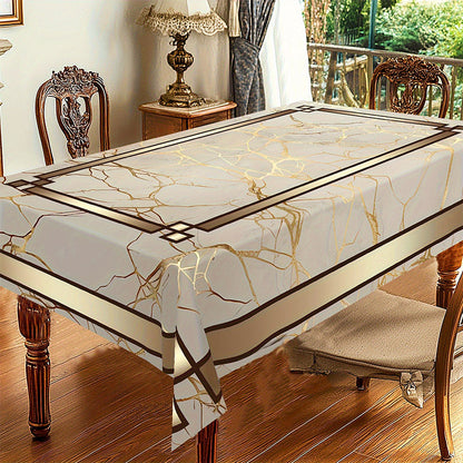 ⏰Waterproof Marble-Print Tablecloth