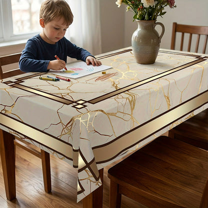 ⏰Waterproof Marble-Print Tablecloth