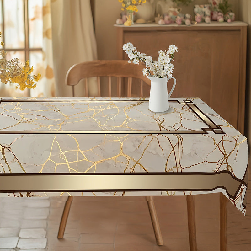 ⏰Waterproof Marble-Print Tablecloth