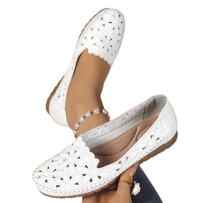Women's Floral Hollow-Out Breathable Flat Loafers