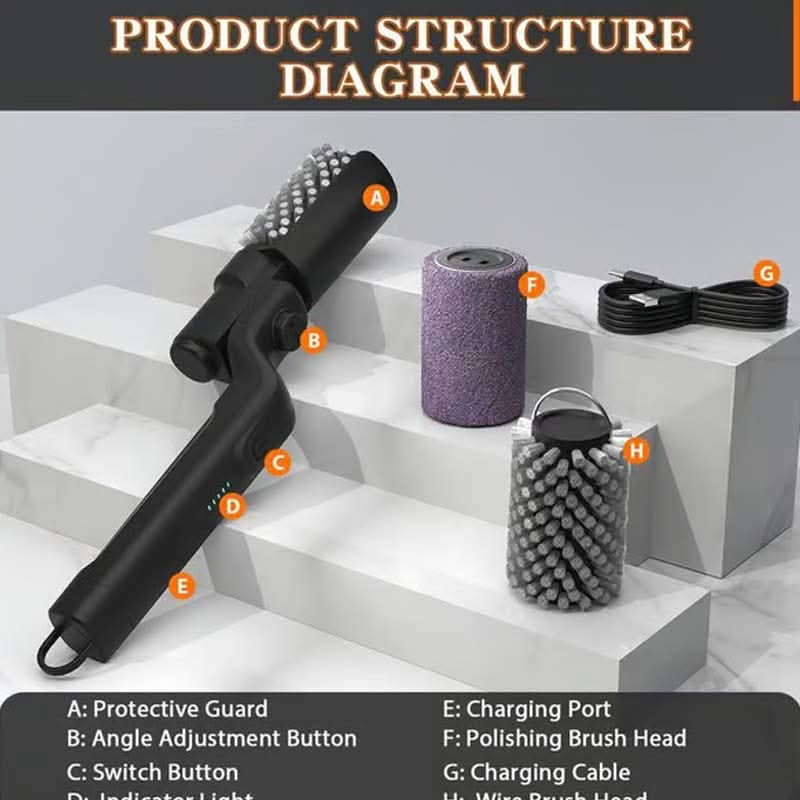 🍖 Cordless Electric BBQ Brush Cleaner – Deep Cleaning, Long Handle & Rechargeable 🔋