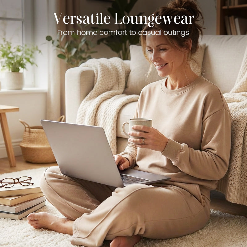 Women's Long Sleeve Top & Wide-Leg Pants 2-Piece Set