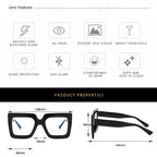 Chic Oversized Square Blue Light Blocking Glasses