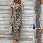 🌸Women's Knot Bodycon Dress – Leopard print, tummy-flattering knot. Comfy & chic for parties or date nights. Feel gorgeous. ✨🌹