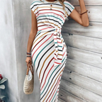 🌸Women's Knot Bodycon Dress – Leopard print, tummy-flattering knot. Comfy & chic for parties or date nights. Feel gorgeous. ✨🌹