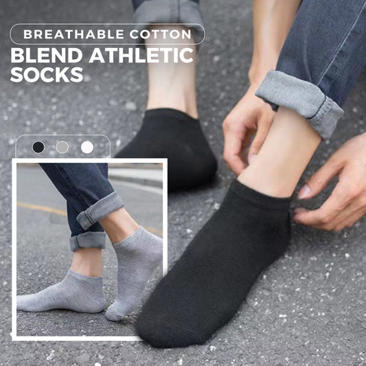 Breathable Cotton Blend Athletic Socks 