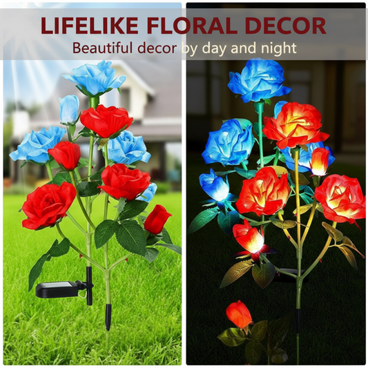 Solar Powered Rose Flower Garden Stake Lights