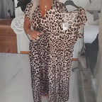 👗Women's V-Neck Leopard Print Dress