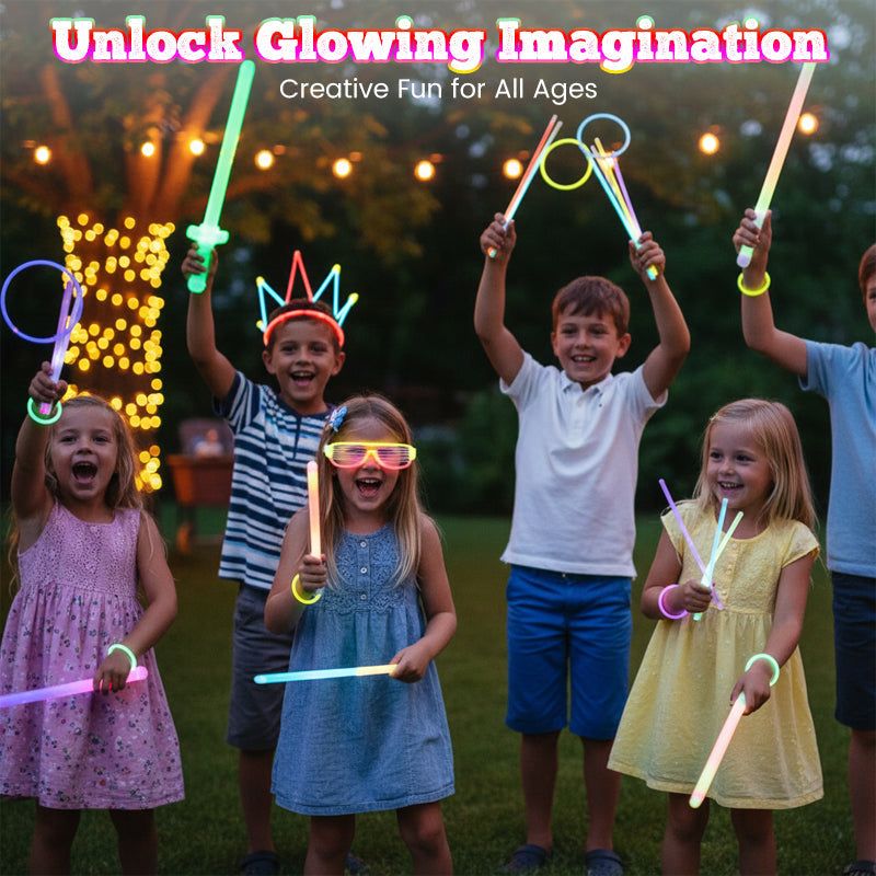 Long-Lasting Mixed-Color Glow Stick 100 PCS Set