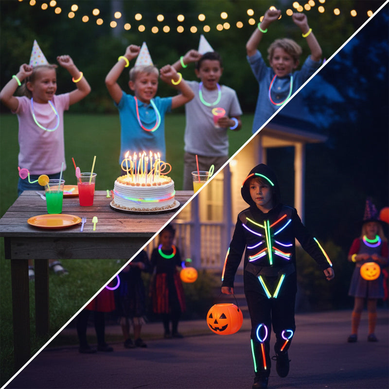 Long-Lasting Mixed-Color Glow Stick 100 PCS Set