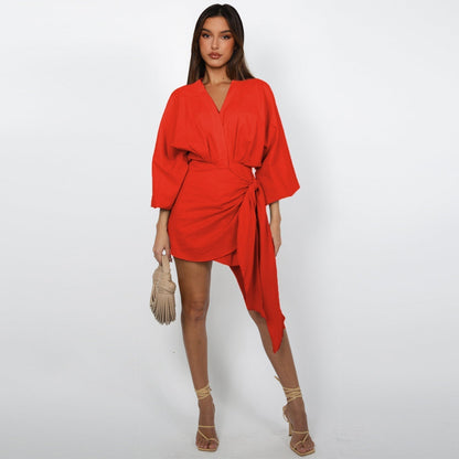 Women's V-Neck Wrap Dress