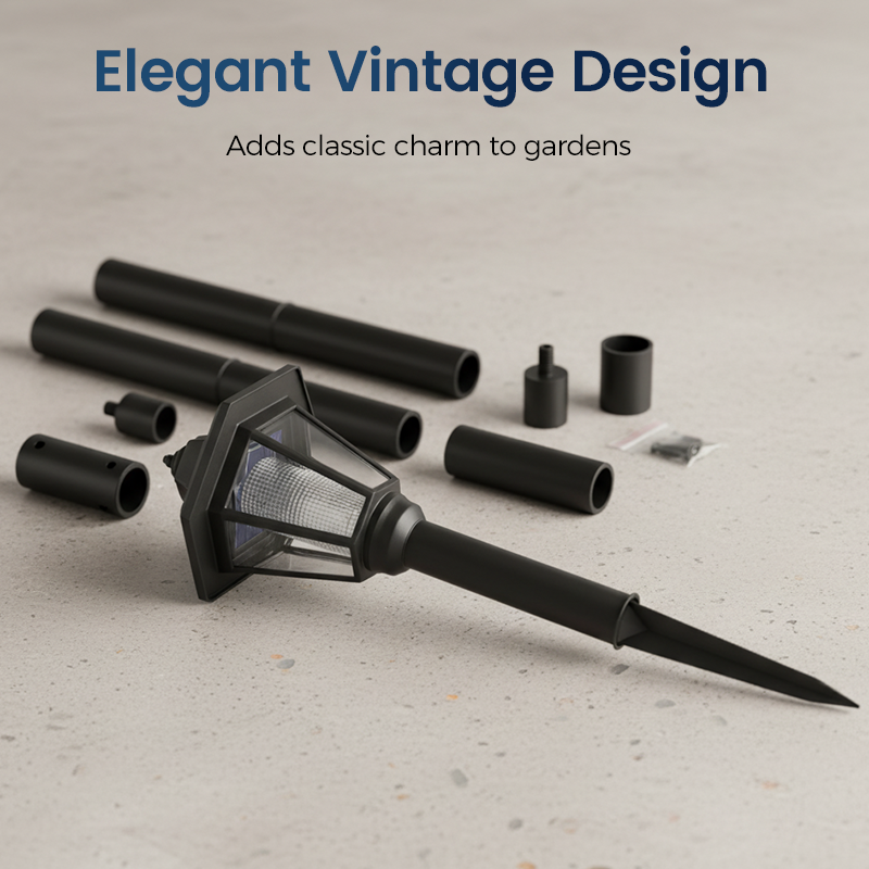 Vintage Solar-Powered Hexagonal Garden Lights