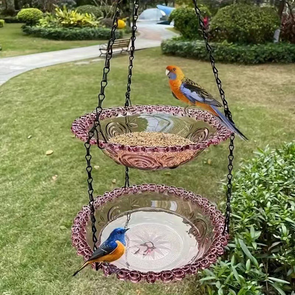 💞50K+ SOLD!🐦🌧️Vintage-Style Bird Feeder with Bath – Hangs anywhere, easy to fill. Attracts robins & blue tits. Perfect for nature lovers. 🏡✨