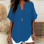 Fashion Loose Solid Color Short Sleeve Top