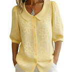 ✨Hot Sale✨Embroidered Floral Retro Collar Shirt