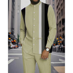 👔 Men's Striped Shirt & Pants 2-Piece Set✨ Effortless Style✨