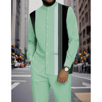 👔 Men's Striped Shirt & Pants 2-Piece Set✨ Effortless Style✨